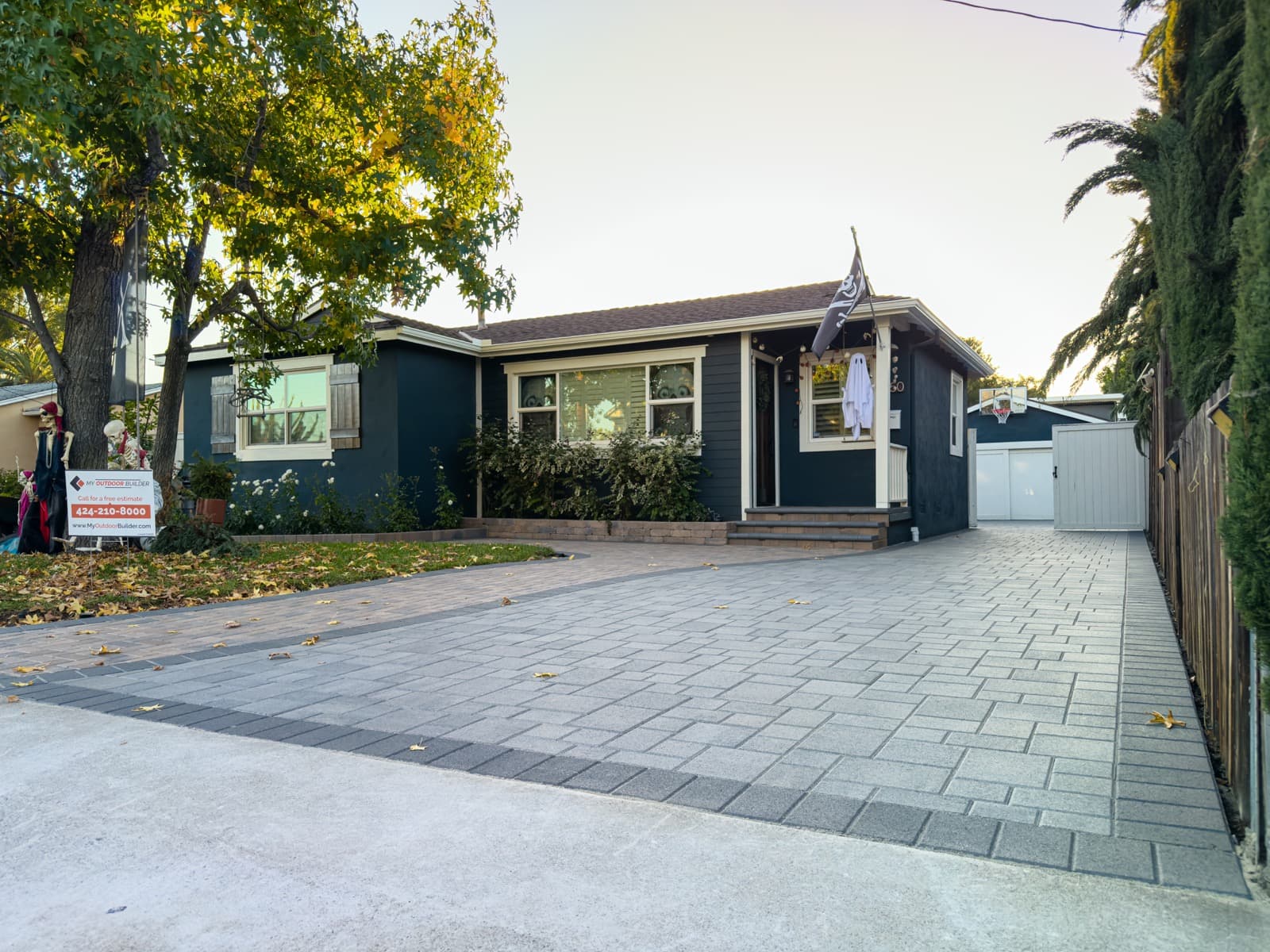 Custom paver driveway installation in Los Angeles